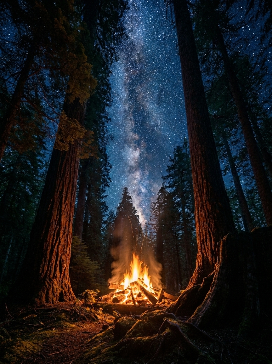 Ciel étoilé au-dessus de la forêt jurassienne